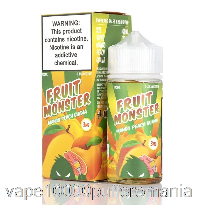 Vape Romania Mango Piersic Guava - Monstru Din Fructe - 100ml 3mg